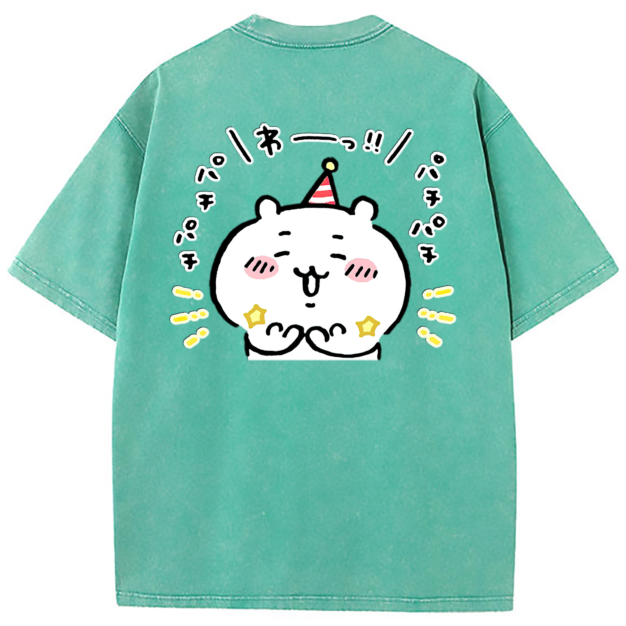 （画像用） ちいかわ ちいかわ Chii-kawa chiikawa 綿100% ヴィンテージ風 半袖Tシャツ（背面プリント）